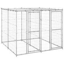 Dog Kennel Silver Galvanized Steel Durable