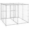 Dog Kennel Silver Galvanized Steel Durable