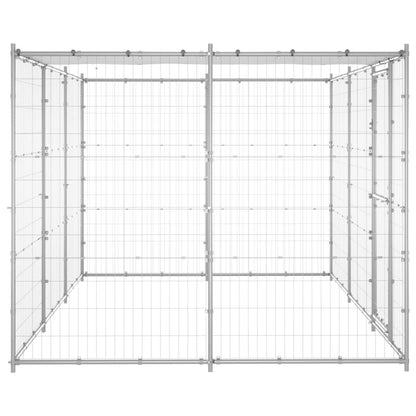 Dog Kennel Silver Galvanized Steel 78.1 ft² Tough