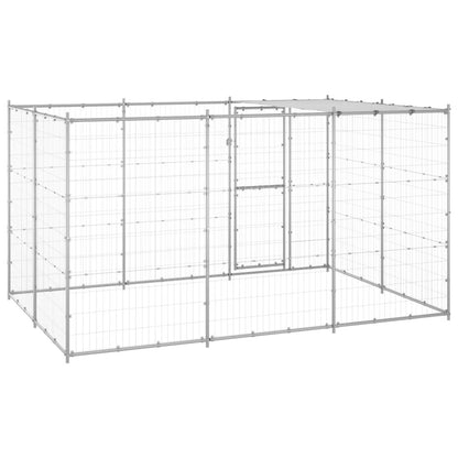 Dog Kennel Silver Galvanized Steel 78.1 ft² Tough