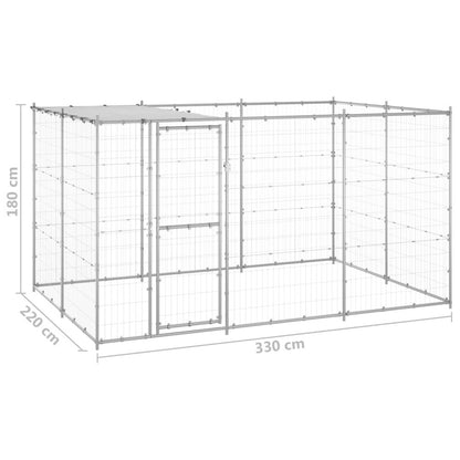 Dog Kennel Silver Galvanized Steel 78.1 ft² Tough