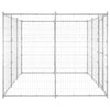 Dog Kennel Silver Galvanized Steel Large Durable 86.6W x 129.9D x 70.9H