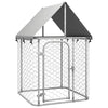 Dog Kennel Silver Galvanized Steel Large Durable 39.4W x 39.4D x 59.1H