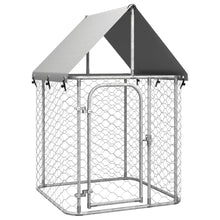 Dog Kennel Silver Galvanized Steel Large Durable 39.4W x 39.4D x 59.1H