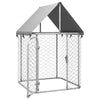 Dog Kennel Silver Galvanized Steel Large Durable 39.4W x 39.4D x 59.1H