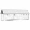 Dog Kennel Silver Galvanized Steel, 100% Polyethylene Large