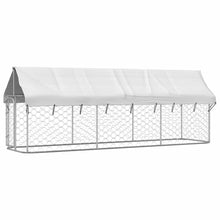 Dog Kennel Silver Galvanized Steel, 100% Polyethylene Large