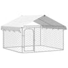 Dog Kennel Silver Galvanized Steel, Polyethylene Large