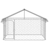 Dog Kennel Silver Galvanized Steel, Polyethylene Large
