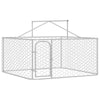Dog Kennel Silver Galvanized Steel, Polyethylene Large