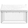 Dog Kennel Silver Galvanized Steel, Polyethylene Large