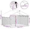 Dog Kennel Silver Galvanized Steel, Polyethylene Large