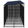Dog Kennel Black Powder-Coated Steel Durable
