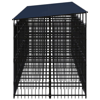 Dog Kennel Black Powder-Coated Steel Durable