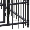 Dog Kennel Black Powder-Coated Steel Durable