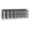 Dog Kennel Black Powder-Coated Steel Durable
