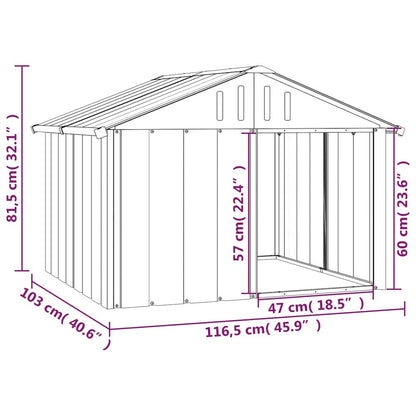 Dog House Anthracite Galvanized Steel 45.9x40.6x32.1 in Durable