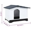 Dog House Grey, White, Black Polypropylene Small