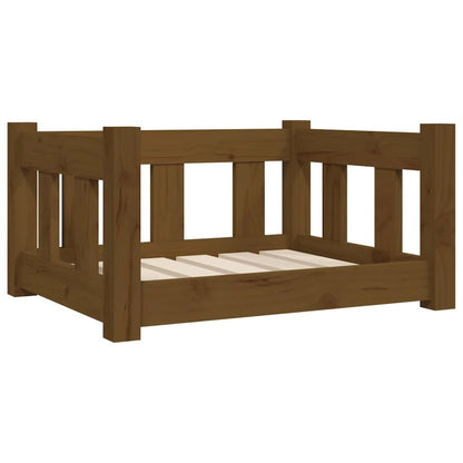 Dog Bed Honey Brown Solid Pine Wood 21.9W x 17.9D x 11H