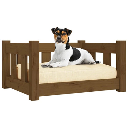 Dog Bed Honey Brown Solid Pine Wood 21.9W x 17.9D x 11H