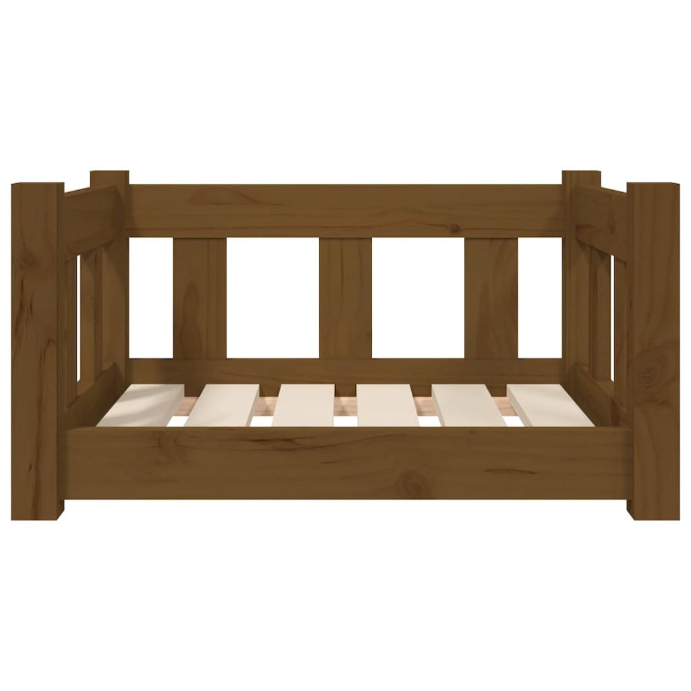 Dog Bed Honey Brown Solid Pine Wood 21.9W x 17.9D x 11H