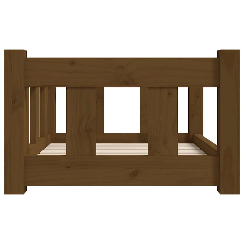 Dog Bed Honey Brown Solid Pine Wood 21.9W x 17.9D x 11H