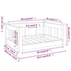 Dog Bed Natural Solid Pine Wood Medium Durable