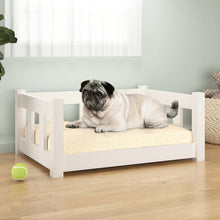 Dog Bed White Solid Pine Wood Medium Durable