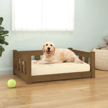 Dog Bed Honey Brown Solid Pine Wood Medium Durable