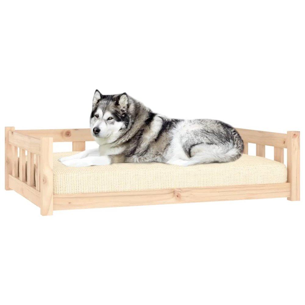 Dog Bed Natural Solid Pine Wood Medium Simple