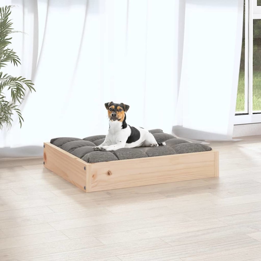 Dog Bed Natural Solid Pine Wood Small Durable