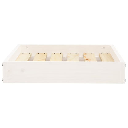 Dog Bed White Solid Pine Wood Small Rectangular