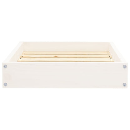 Dog Bed White Solid Pine Wood Small Rectangular