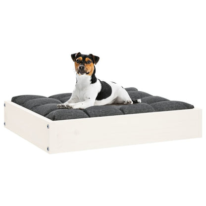 Dog Bed White Solid Pine Wood Small Rectangular