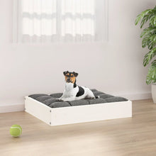 Dog Bed White Solid Pine Wood Small Rectangular