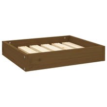 Dog Bed Honey Brown Solid Pine Wood 20.3W x 17.3D x 3.5H