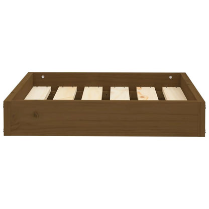 Dog Bed Honey Brown Solid Pine Wood 20.3W x 17.3D x 3.5H