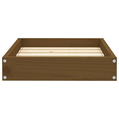 Dog Bed Honey Brown Solid Pine Wood 20.3W x 17.3D x 3.5H