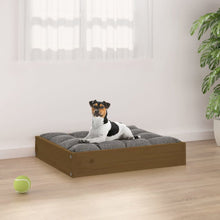 Dog Bed Honey Brown Solid Pine Wood 20.3W x 17.3D x 3.5H