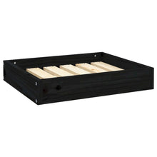 Dog Bed Black Solid Pine Wood