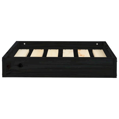 Dog Bed Black Solid Pine Wood