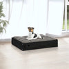 Dog Bed Black Solid Pine Wood