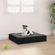 Dog Bed Black Solid Pine Wood