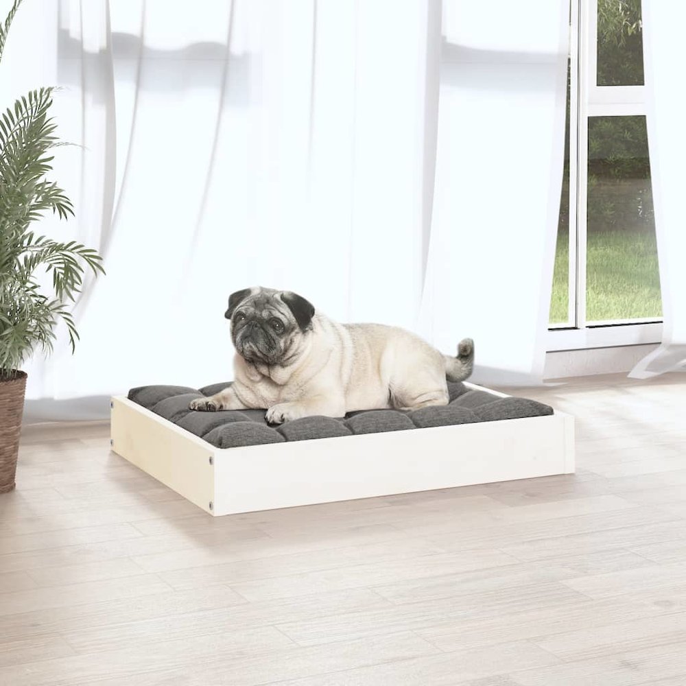 Dog Bed White Solid Pine Wood Medium Tough