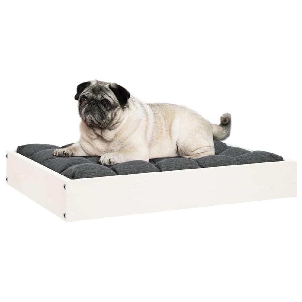 Dog Bed White Solid Pine Wood Medium Tough