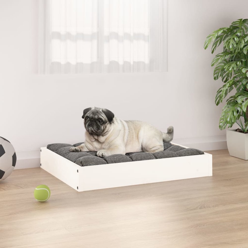 Dog Bed White Solid Pine Wood Medium Tough