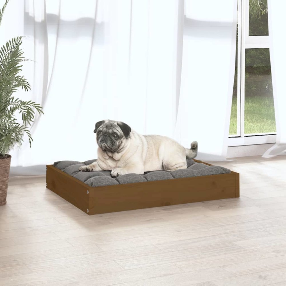 Dog Bed Honey Brown Solid Pine Wood Small Durable