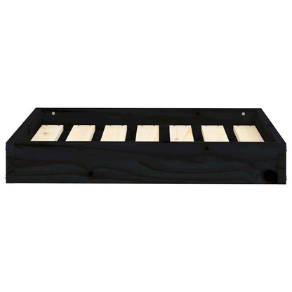 Dog Bed Black Solid Pine Wood Durable Rectangular 24.2W x 19.3D x 3.5H