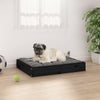 Dog Bed Black Solid Pine Wood Durable Rectangular 24.2W x 19.3D x 3.5H