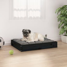 Dog Bed Black Solid Pine Wood Durable Rectangular 24.2W x 19.3D x 3.5H